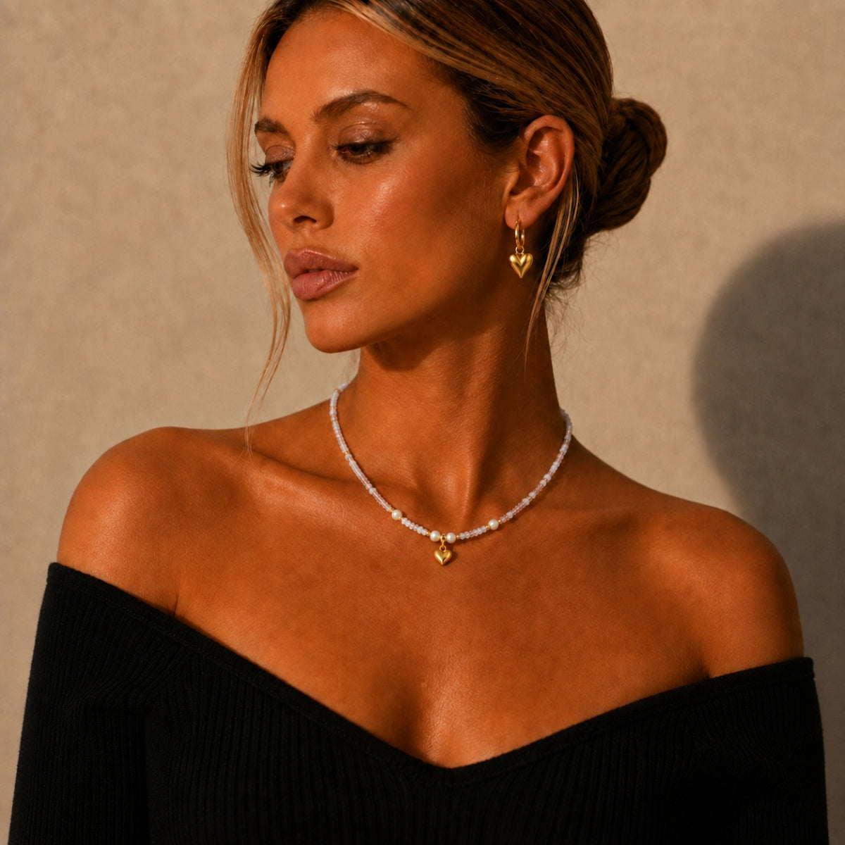 Alva Heart Earrings Petit - Gold