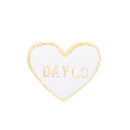 Heart Earrings - Gold/White