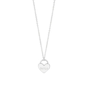 Heart Necklace - Silver/White