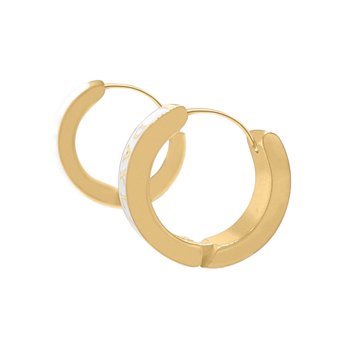 Classic Øreringe - Guld/Hvid