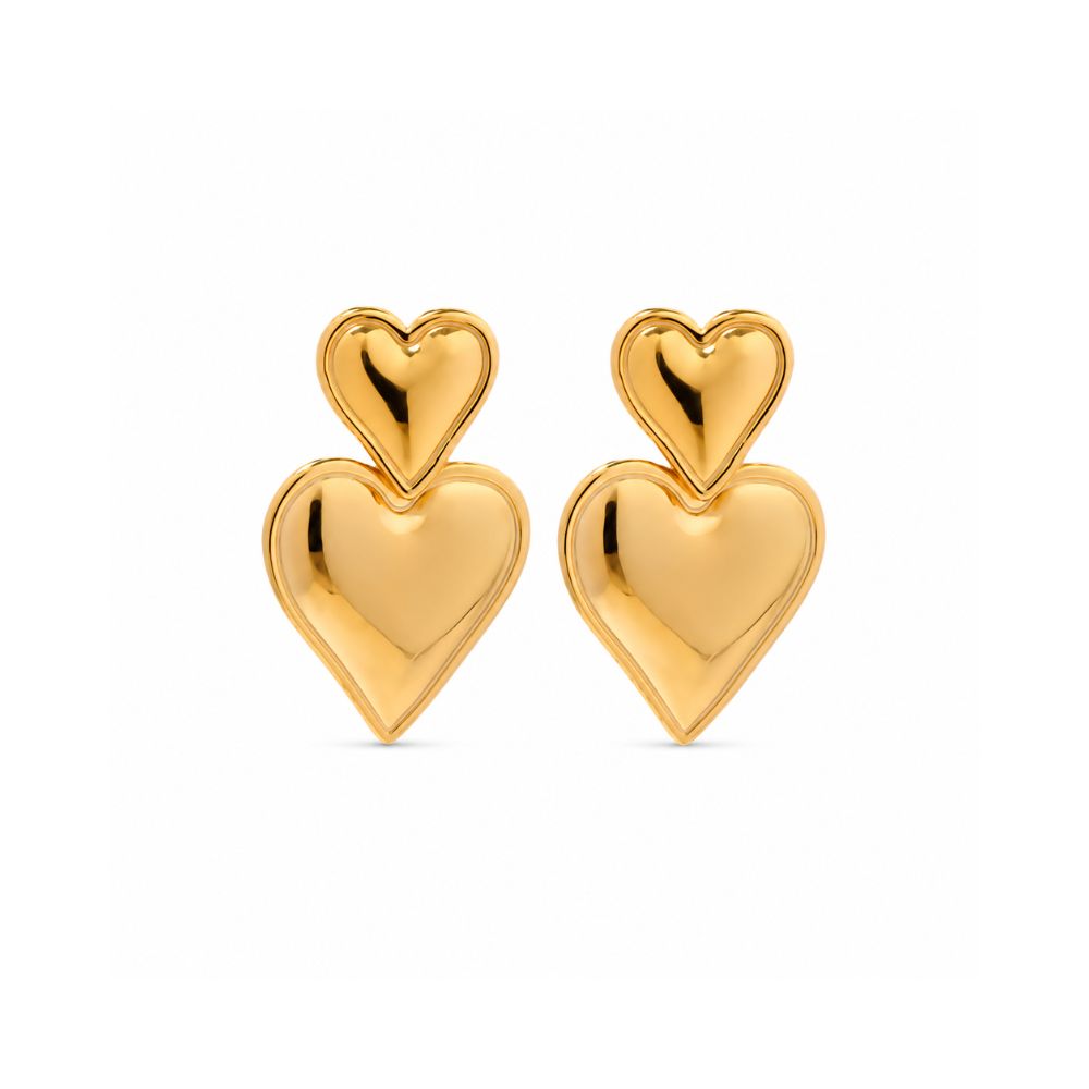 Alva Hjerte Øreringe - Guld