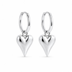 Alva Heart Earrings Petit - Silver