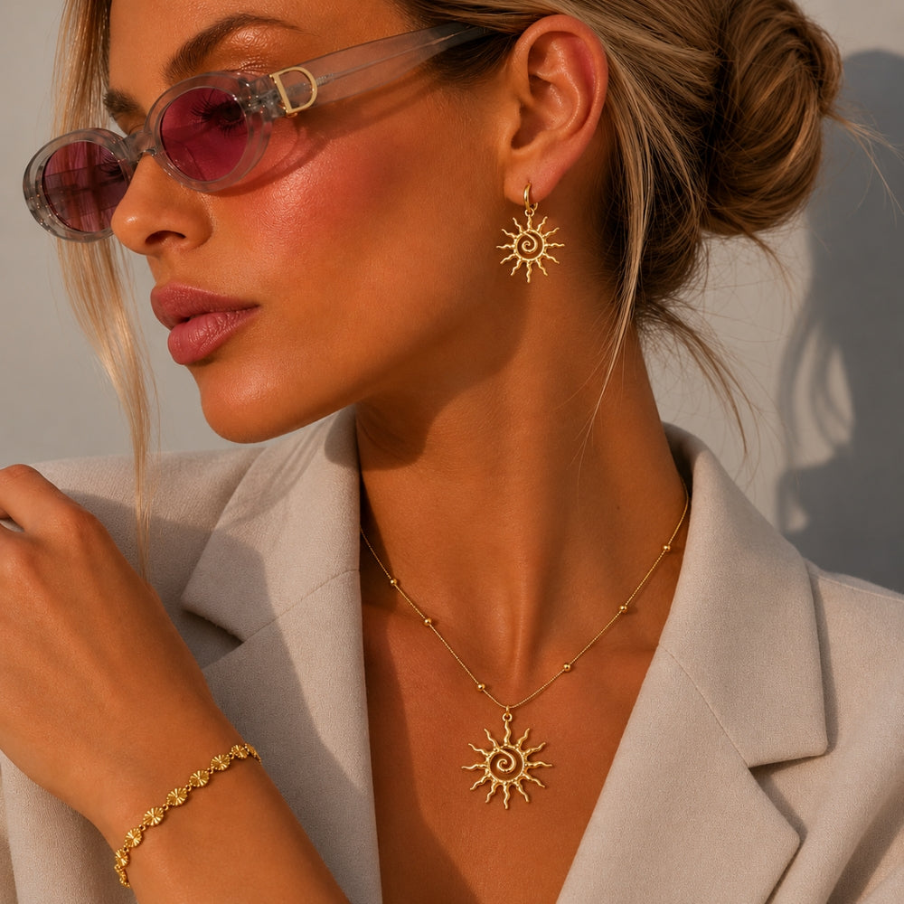 Ayla Sun Necklace - Gold