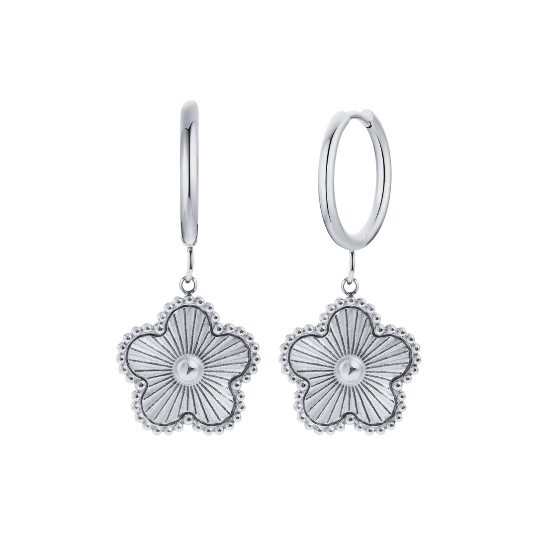 Evelia Bloom Hoops - Silver
