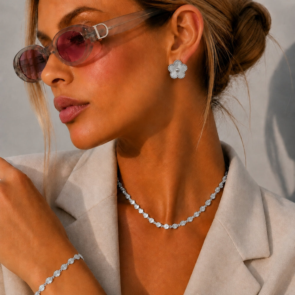 Evelia Bloom Studs - Silver