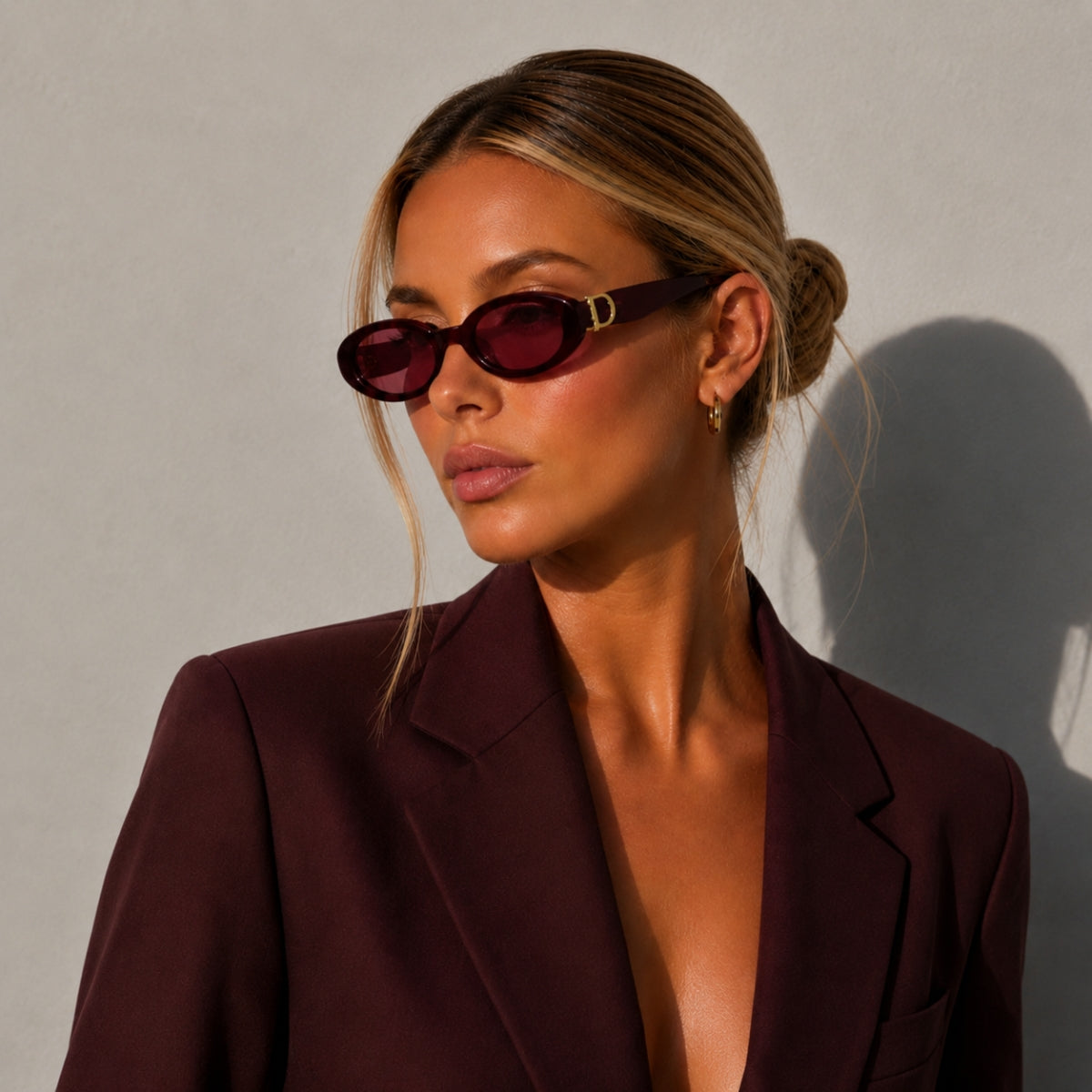 DD Sunglasses Oval - Burgundy
