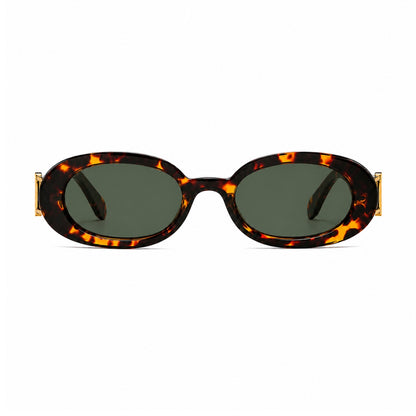 DD Oval Sunglasses - Leopard Green