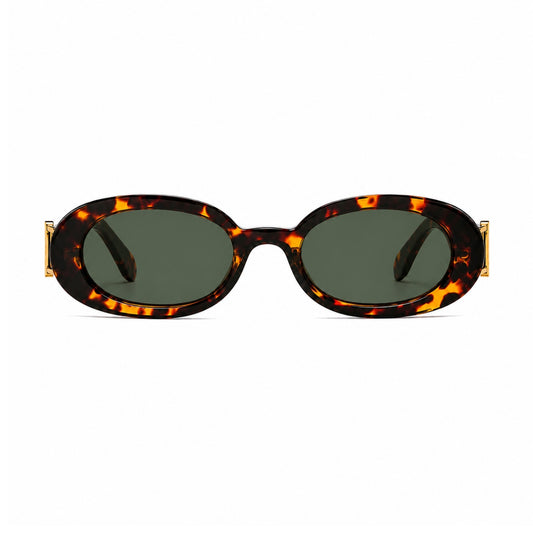 DD Oval Sunglasses - Leopard Green