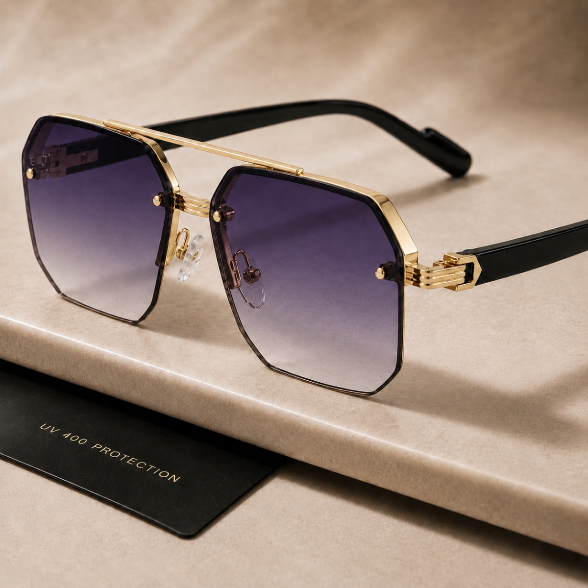 Avero Sunglasses - Black Gold Purple