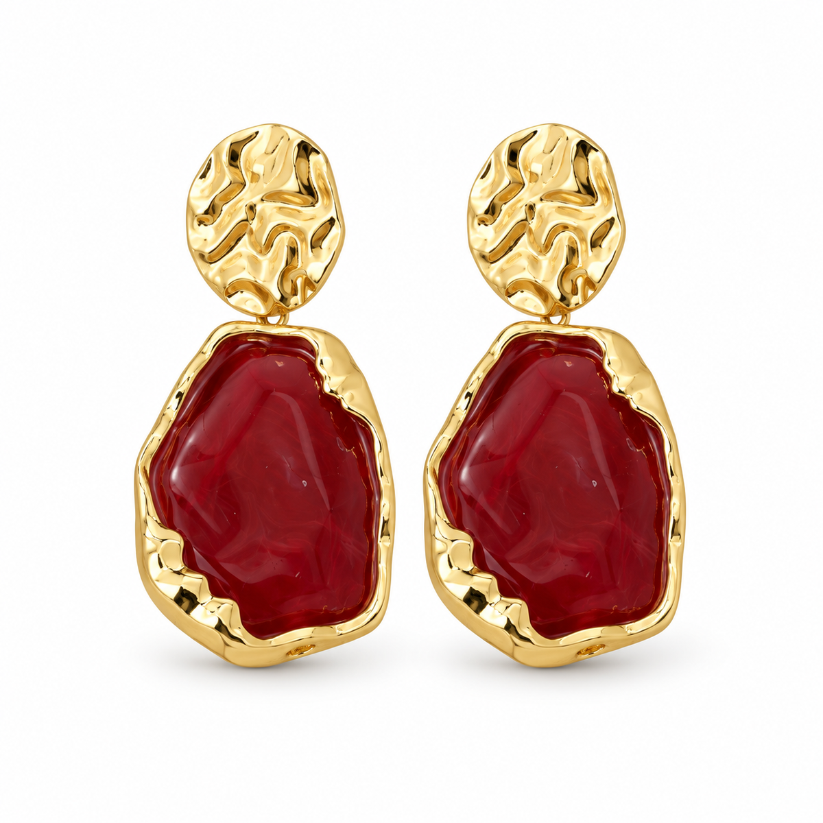 Marielle Earrings - Gold/Red