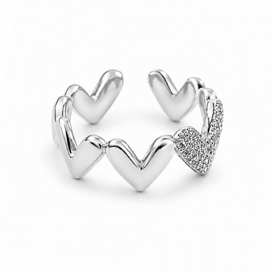Nalia Heart Ring - Silver
