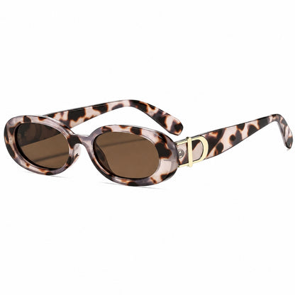 DD Sunglasses Oval - White Leopard
