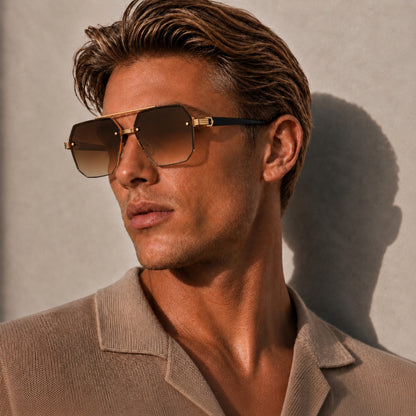 Avero Sunglasses - Black Gold Brown