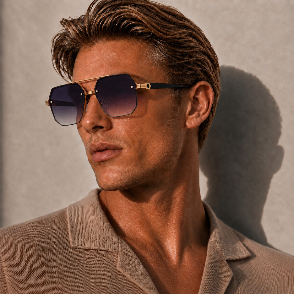 Avero Sunglasses - Black Gold Purple