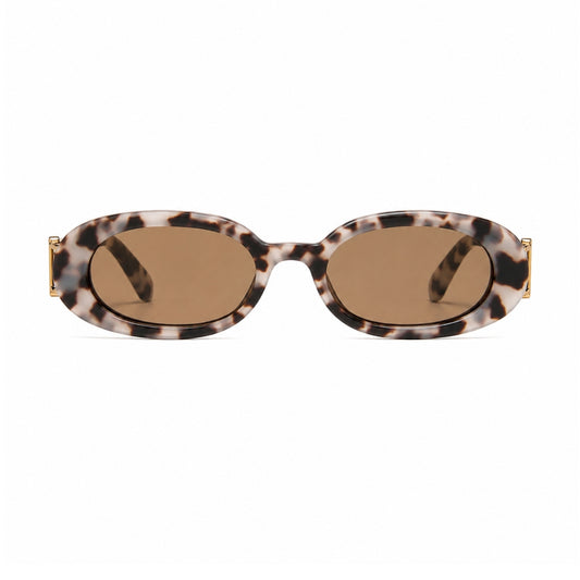 DD Sunglasses Oval - White Leopard
