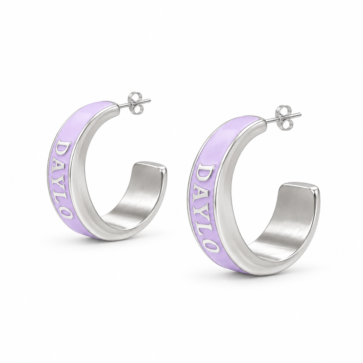 Hoops - Silver/Purple