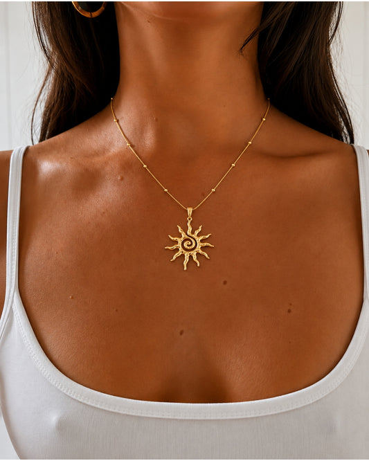 Ayla Sun Necklace - Gold