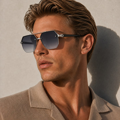 Avero Sunglasses - Black Silver Grey