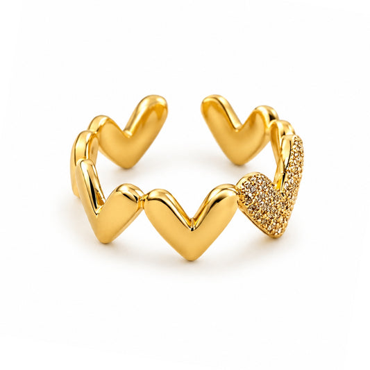 Nalia Hjerte Ring - Guld