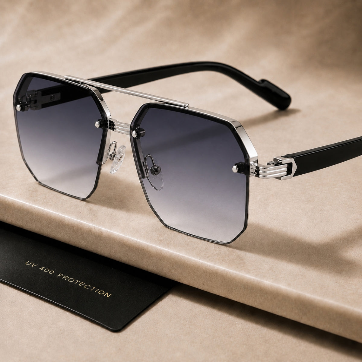 Avero Sunglasses - Black Silver Grey