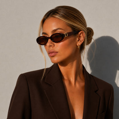 DD Sunglasses Oval - Dark Brown