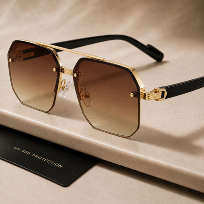 Avero Sunglasses - Black Gold Brown