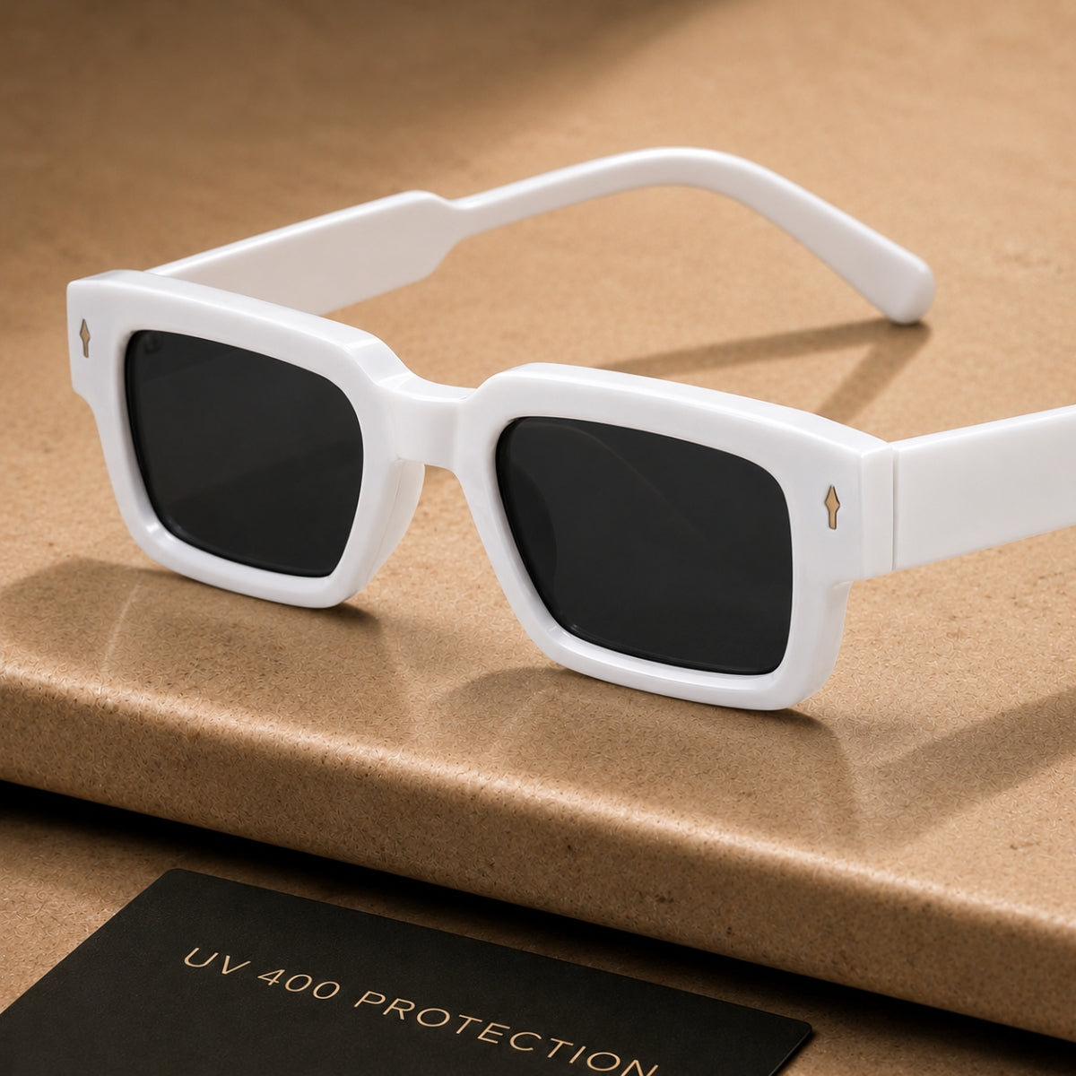 Auron Solbrille - Hvid Sort