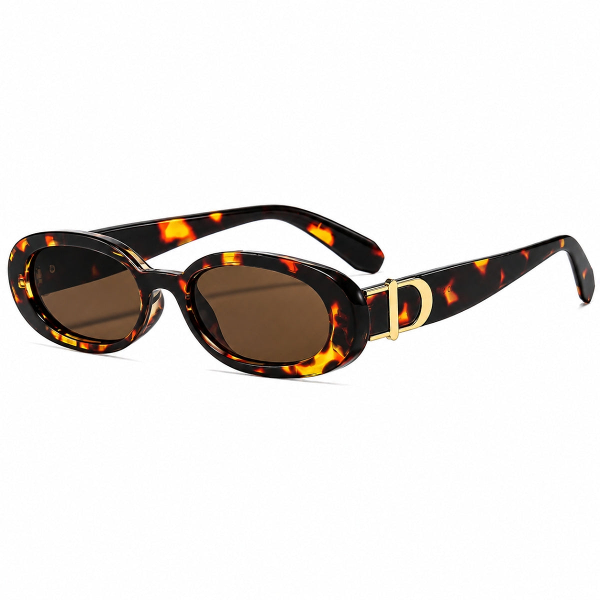 DD Sunglasses Oval - Leopard Brown